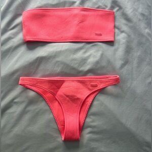 Bubblegum Pink Strapless Bikini Set